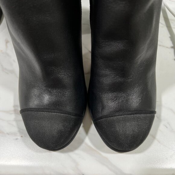 KARL LAGERFELD PARIS Lainey Boots Block-Heel Leather Booties 7M/37.5 B - Picture 10 of 13